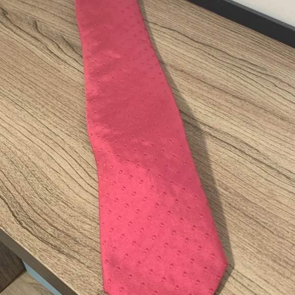 TM LEWIN Pink Polka Dot Silk Neck Tie - Picture 3 of 7